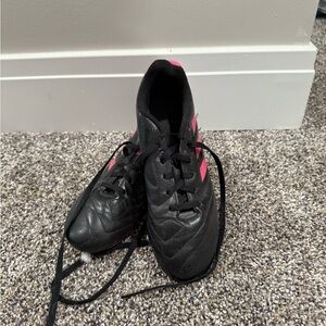 adidas Kids Black and Pink Soccer Cleats